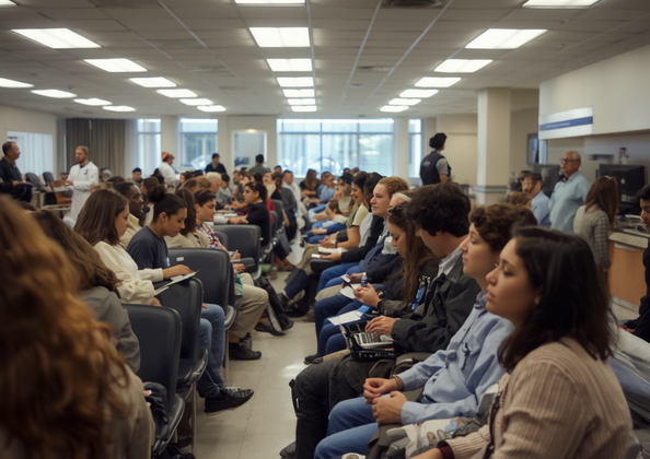 hospital waiting room crowded