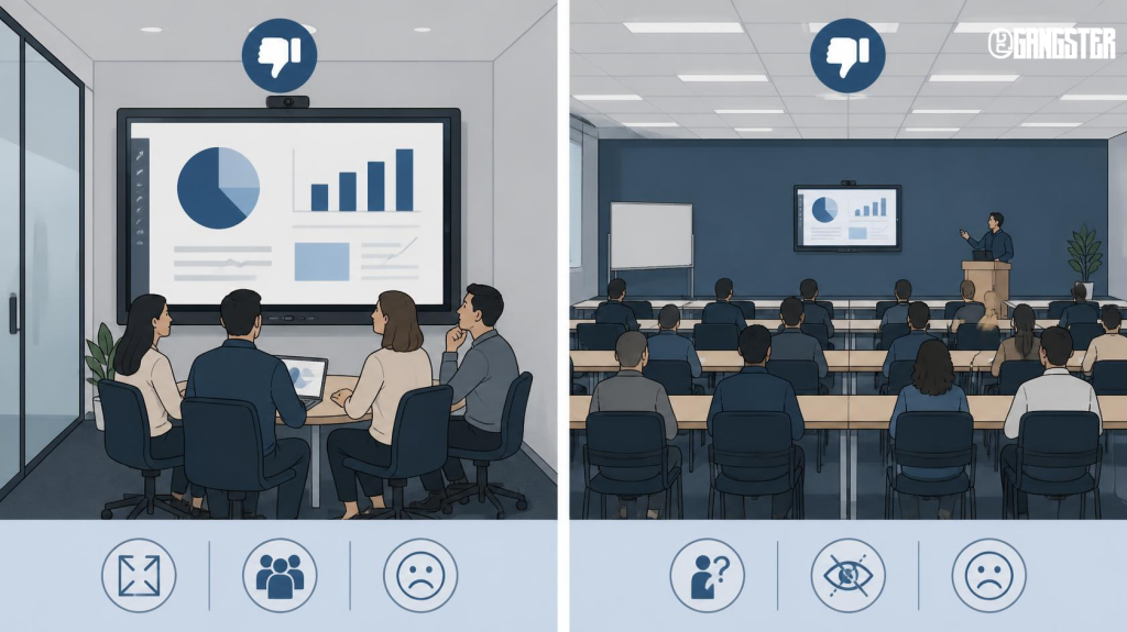 ปัญหาจอ interactive ขนาดไม่เหมาะกับห้องประชุม
