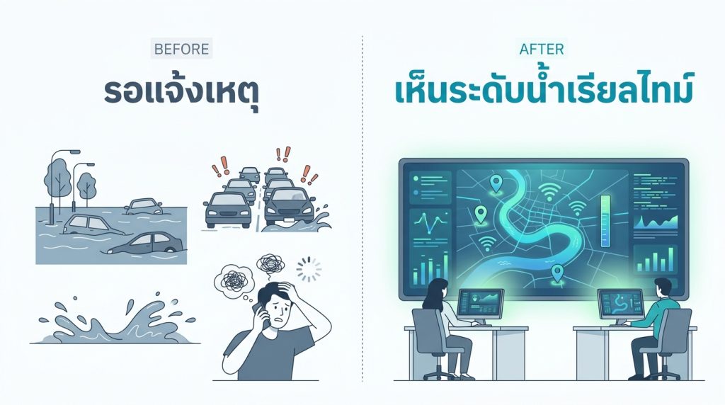 เทียบการเฝ้าระวังน้ำท่วม