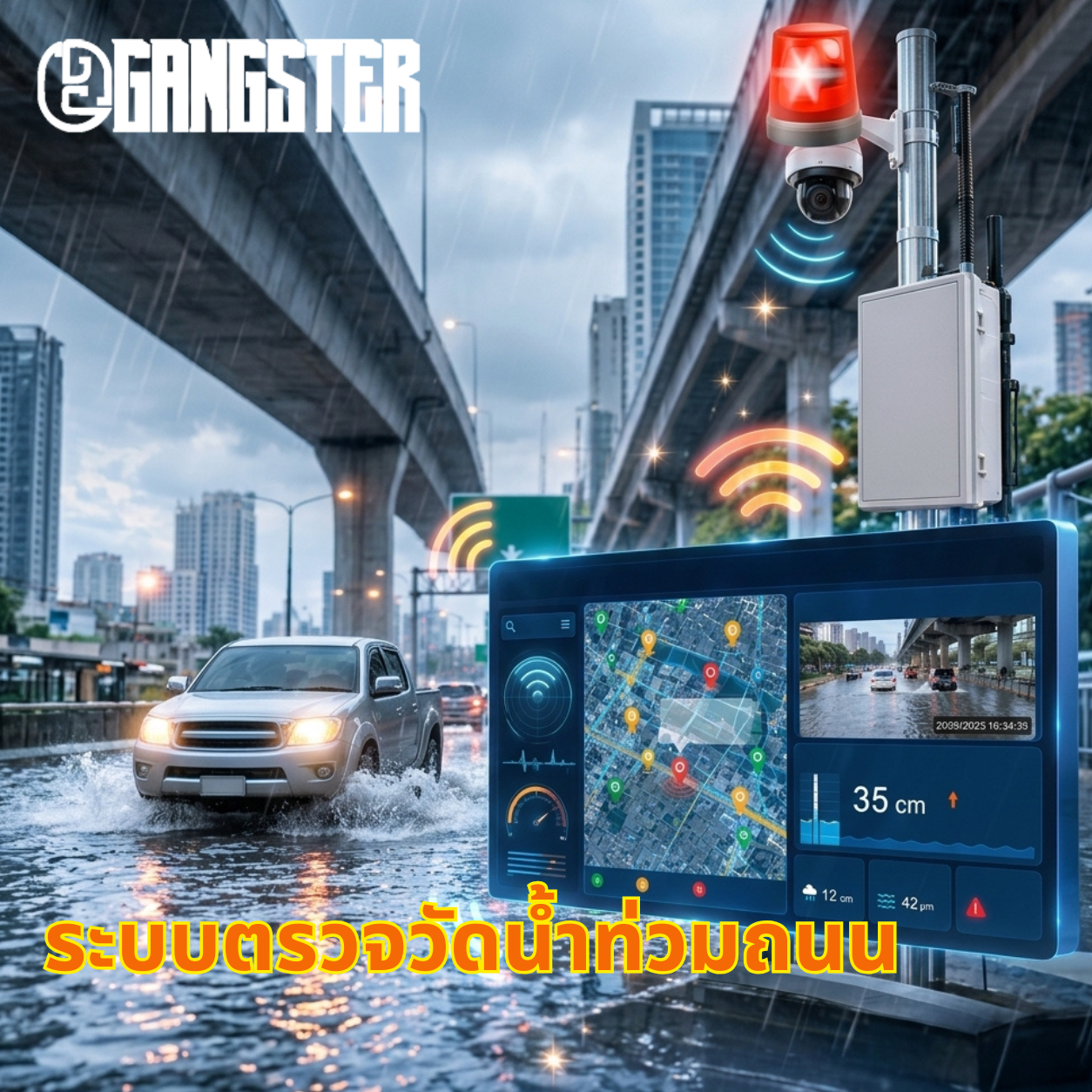 ระบบตรวจวัดน้ำท่วมถนน